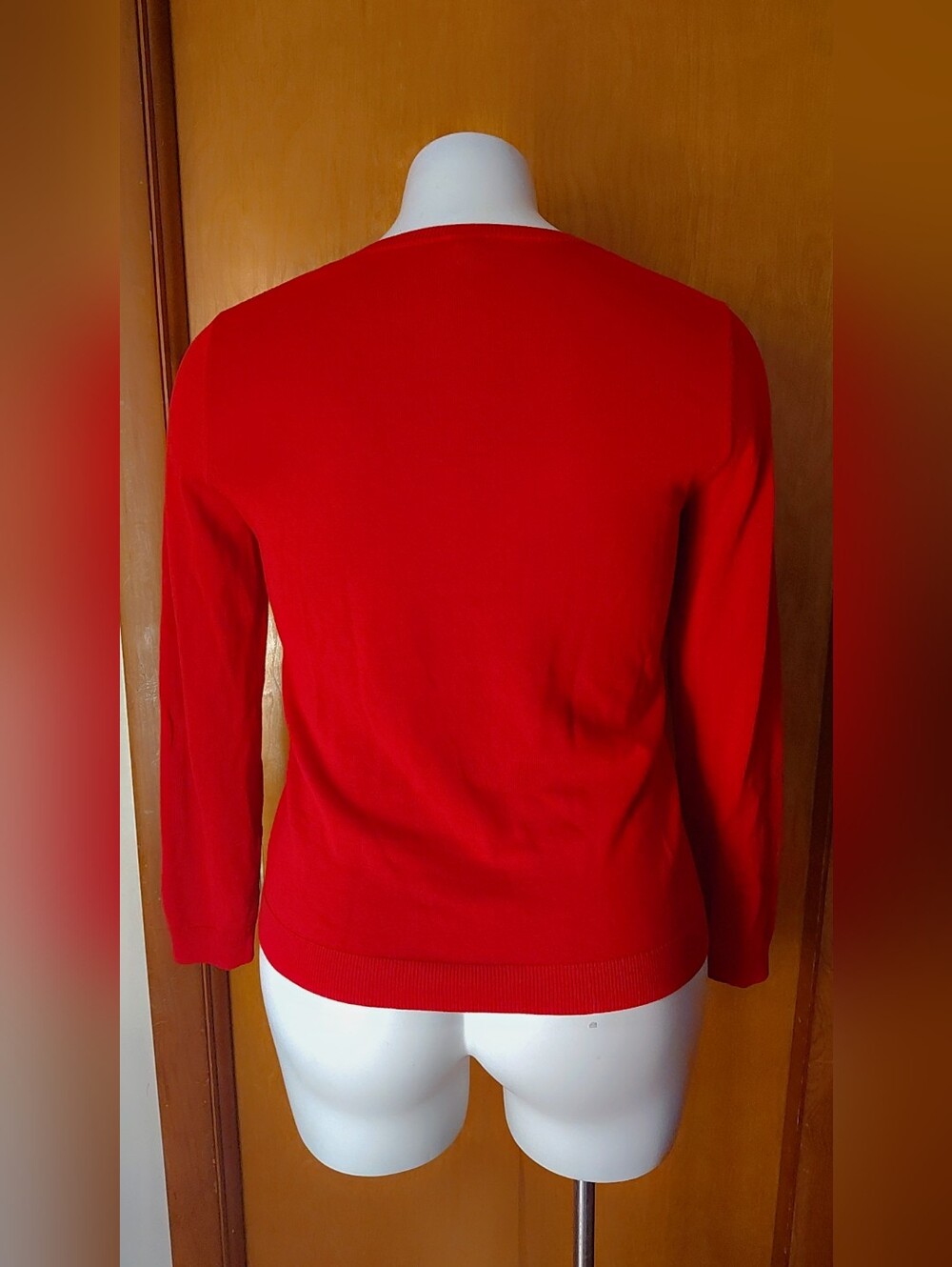🖤NWOT Talbots Red 'Je t'aime' Floral Heart Sweater Size L - Cotton/Rayon🖤 - Picture 5 of 8